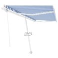 thumbnail image 2 of Toldo VidaXL Independiente Automático Azul y Blanco 3x3m, 2 of 9