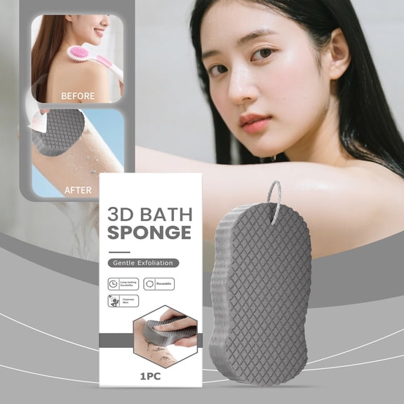 Soft Exfoliating Bath Sponge, Dual-Texture Body Cleansing Sponge for Shower and Bath, Gentle Exfoliation and Deep Cleaning to Remove Dead Skin and Reveal Smooth Radiant Skin 2025