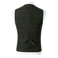 thumbnail image 3 of purcolt Men's Vintage Plaid Tweed Suit Vest Herringbone Wool Casual Business Slim Fit Waistcoat for Prom Wedding Groomsmen, 3 of 5