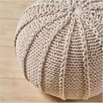 thumbnail image 6 of Cotton Knitted Pouf – Beige Extra Seat & Foot Rest for Home | Beige | Round, 6 of 6