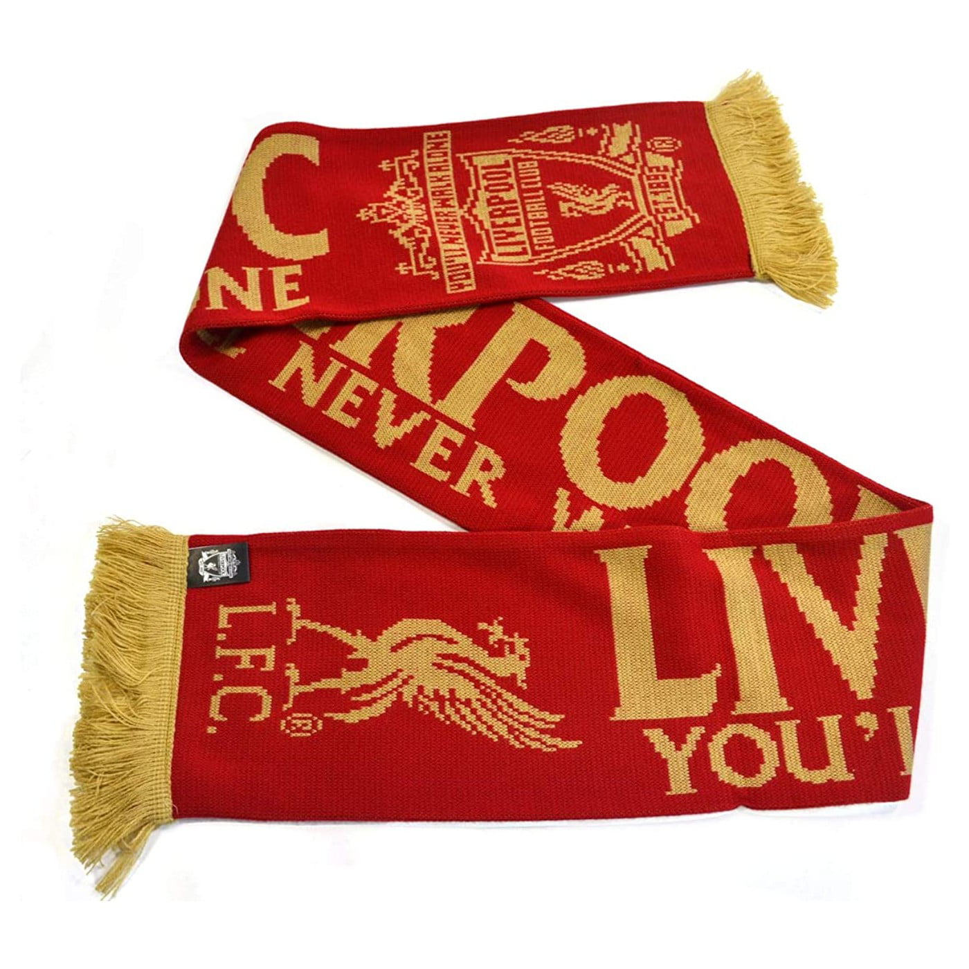 LIVERPOOL FC OFFICIAL YNWA Scarf Classic  Red/wht/Grn 