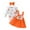 Orange, variant on Taybagh First Birthday Outfit Girl Long Sleeve Dress Set Headband Newborn Girl Clothes Cute Bow Pattern Elegant Party Orange 3-6 Months
