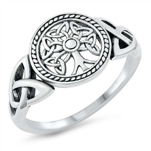 All in Stock - Sterling Silver Celtic Tree of Life Signet Ring Size 7 ...