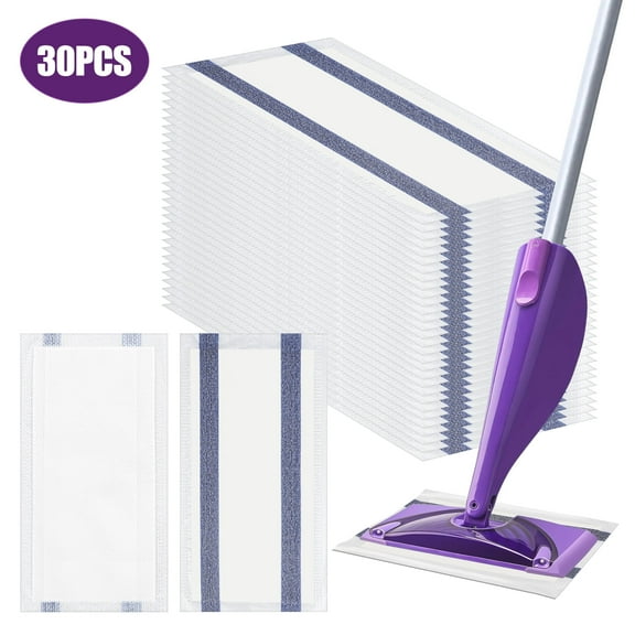 EEEkit 30pcs Disposable Mop Pad Refills Fit for SwifferWetJet Spray Mop, Dry & Wet Mopping Pad for Floor Cleaning