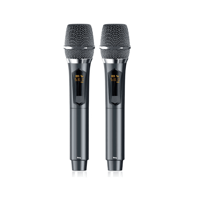 2 Micrófono Inalámbrico Profesional De Karaoke Con Receptor Belug, Negro