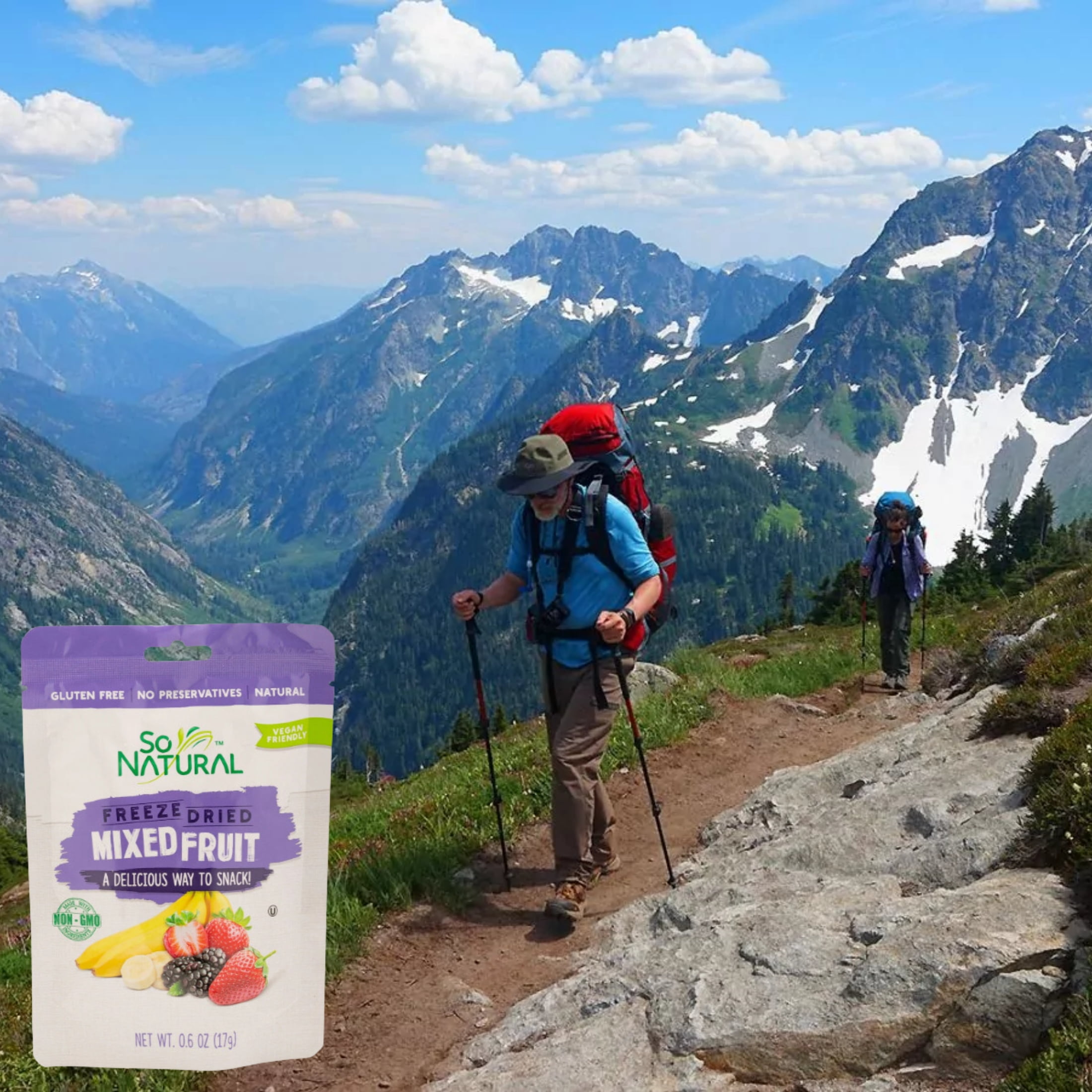 So Natural Freeze Dried Mixed Fruit 0.6oz Natural and Healthy Food Products Freeze Dried Fruits No Moisture Preserving their Flavor and Nutrients Long Shelf Mix Healthy Snack Trail Mix Burst Pack of 6