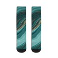 Blue and Gold Marble Pattern Men's Mid-calf Crew Socks, Running Sports ...