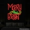thumbnail image 2 of Glowneon Merry And Bright Neon Sign, Merry And Bright LED Sign, Christian Home Party Gifts, 2 of 5