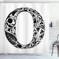 thumbnail image 1 of Ambesonne Letter O Shower Curtain, Classic Leaves Flora, 69"Wx70"L, Black White, 1 of 3