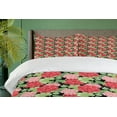 thumbnail image 4 of Ambesonne Geraniums Duvet Cover Sets, Victorian Flowers Leaves, 2-King, Black and Multicolor, 4 of 7