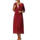 thumbnail image 2 of INSPIRE CHIC Bata de mujer con cremallera de manga larga, ropa de casa, vestido de noche midi con bolsillos, XL rojo, 2 of 6
