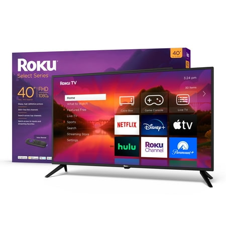 Roku 40" Select Series 1080p Full HD Smart Roku TV with Roku Voice Remote, Bright Picture, Customizable Home Screen, and Free TV