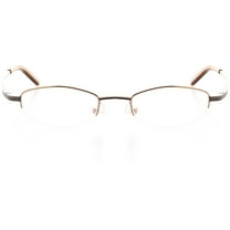 Womens Optical Eyewear - Rectangle Shape, Metal Half Rim, Copper Gunmetal