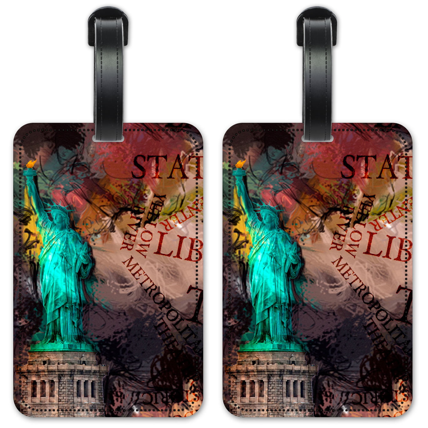 2 Pack Luggage Tags Statue Of Liberty Cruise Luggage Tag For Suitcase Bag Accessories 