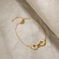 thumbnail image 4 of Fettero 14K Gold Plated Adjustable Dainty Chain Two Circles Bracelet Jewelry Gift for Women, 4 of 6