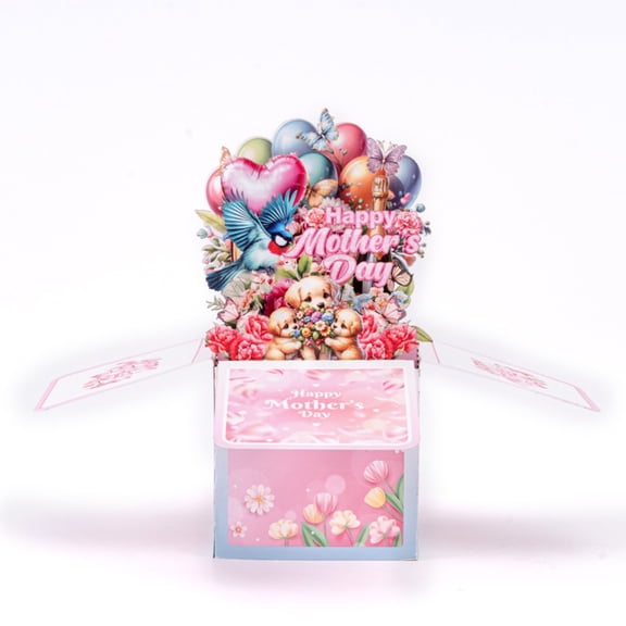 3D Pop-Up Box Card for Mother's Day - Customizable Heartfelt Gift, Unique Surprise Greeting Card with Flowers & Sentiments, Mother's Day Gift for Mom, Grandma, Wife (Mother)