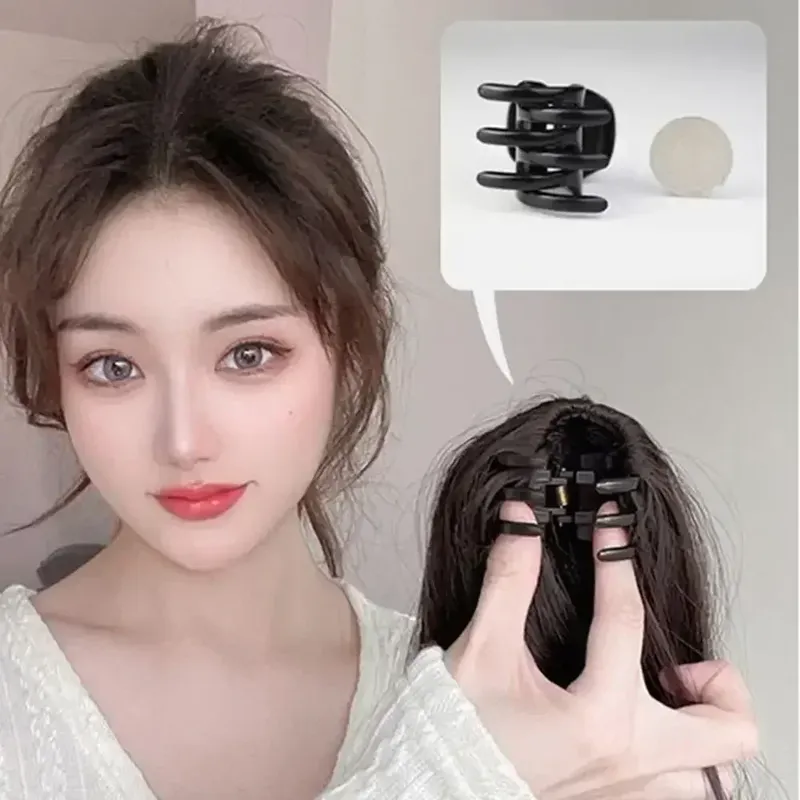 55cm Fashion Synthetic Wigs Claw Clip Natural Curly/Straight Ponytail Grab Wig Women Ponytail Hair Extensions