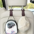 thumbnail image 3 of Purse Hook for Car, Leather Back Seat Headrest Hanger Holder, 2Pack Brown, 3 of 7