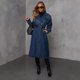 thumbnail image 1 of Gabardinas largas de mezclilla para mujer, abrigos vaqueros ajustados con cinturón en la cintura, ropa de calle para primavera y otoño, chaqueta vaquera azul para mujer, 1 of 4