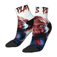 thumbnail image 2 of Saiise Chucky Funny Socks Men Women Adults Novelty Graphic Crew Tube Socks Crazy Design Casual Dress Socks for Sports,Running,Travel, 2 of 7