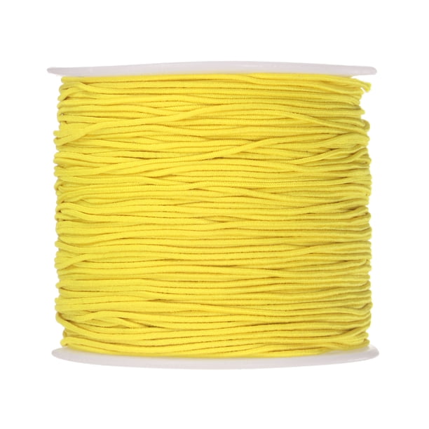 Cuerda elástica Unique Bargains 1mm Diámetro 328 Pies látex para pulsera Satén Decorativo amarillo
