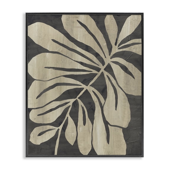 Stupell Industries Modern Natural Leaf Impression Black Framed Giclee Art, 11 x 14, by June Erica Vess