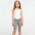 thumbnail image 3 of OGLCCG Girls V Cross Waist Athletic Shorts Kids Soft Bike Yoga Dance Running Gymnastics Shorts Gym Workout Short Leggings 4-14 Years, 3 of 8
