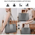 thumbnail image 6 of Laptop Bag for Women 15.6 Inch Laptop Tote Bag Leather Classy Computer Briefcase for Work Waterproof Handbag Professional Shoulder Bag Women Business Office Bag Large Capacity Black, 6 of 12