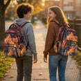 thumbnail image 2 of FUIALDOLG Colorful Flame Art Kids Backpack with Lightweight Multiple Pockets School Bookbag, Comfortable 17 Inch Bookbags for Hiking Camping Daily Use, 2 of 6