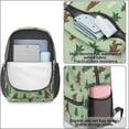 thumbnail image 4 of Bigfoot and Feather Green Pattern 17" School Backpacks for Teens,Waterproof Oxford Fabric,S-Shape Padded Straps for School,Travel,Hiking,Camping, 4 of 6