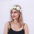 thumbnail image 2 of Corona Floral Corona Diadema Guirnalda Diadema para Boda Festival Fiesta Vacaciones Fotografía Accesorios Blanco, 2 of 5