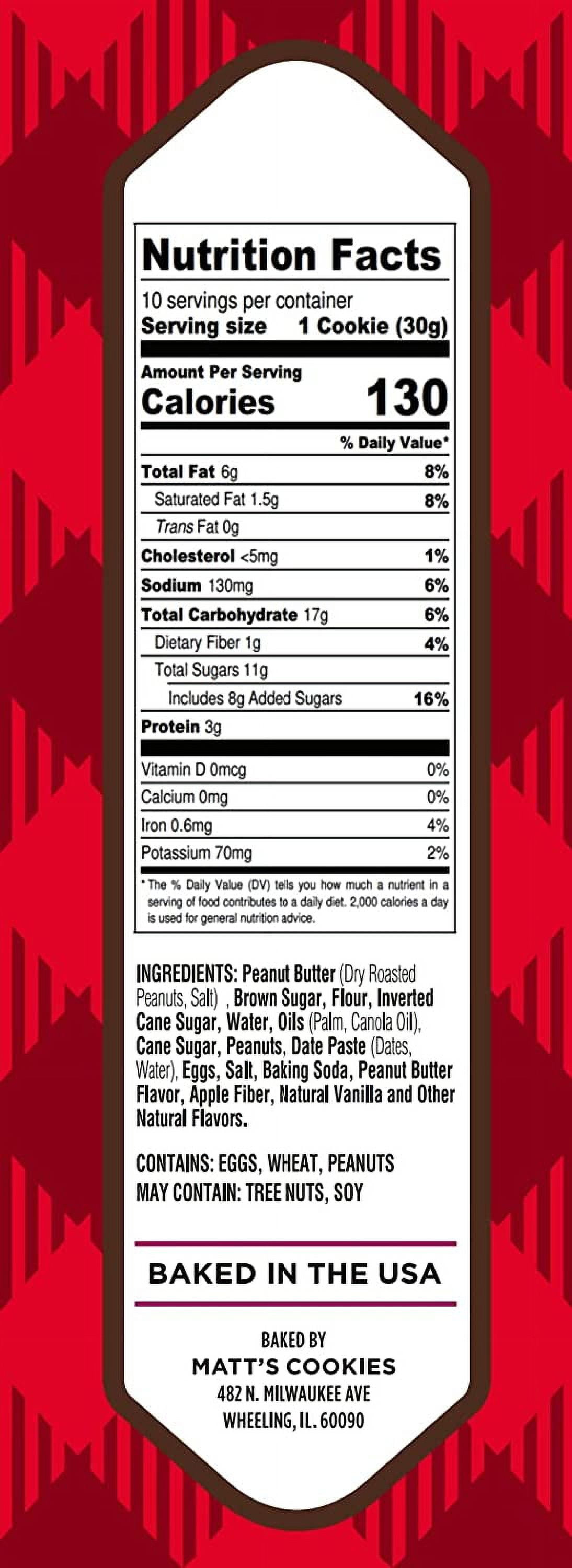 Matt's Bakery , Peanut Butter Cookies , Soft-Baked, Non-GMO, All-Natural Ingredients 4 Bags (10.5oz Each)