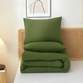 thumbnail image 7 of AOJIM Olive Green Comforter Set Full Size, 1 Full Size Duvet Insert with 2 Pillowcases, Modern Style 3 Pieces Bedding Set for Adults Teens Kids, Lightweight Cozy, Soft Breathable, 7 of 7