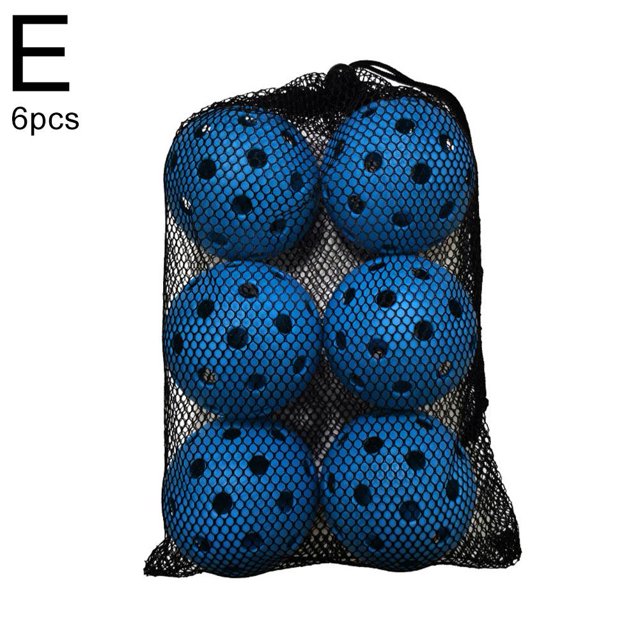 Ensemble de 6 Pcs de Pickleball - Surface Lisse, Résistant à l'Usure, Sac en Maille de Rangement Facile