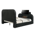 thumbnail image 4 of Acme Kana Eastern King Bed w/LED, Fireplace & TV Cabinet Black Upholstery Velvet, 4 of 7