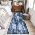 thumbnail image 4 of Kitchen Runner 2 x 6 Ft, Navy Blue Ombre Non-Slip Residential Carpet, Gradient Abstract Art Vintage Indoor Crawling Mats Runner Rugs for Living Room/Dining Room/Bedroom, 4 of 8
