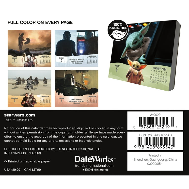 Trends International 2024 Star Wars: The Mandalorian Day-at-a-Time Box  Calendar - Walmart.com
