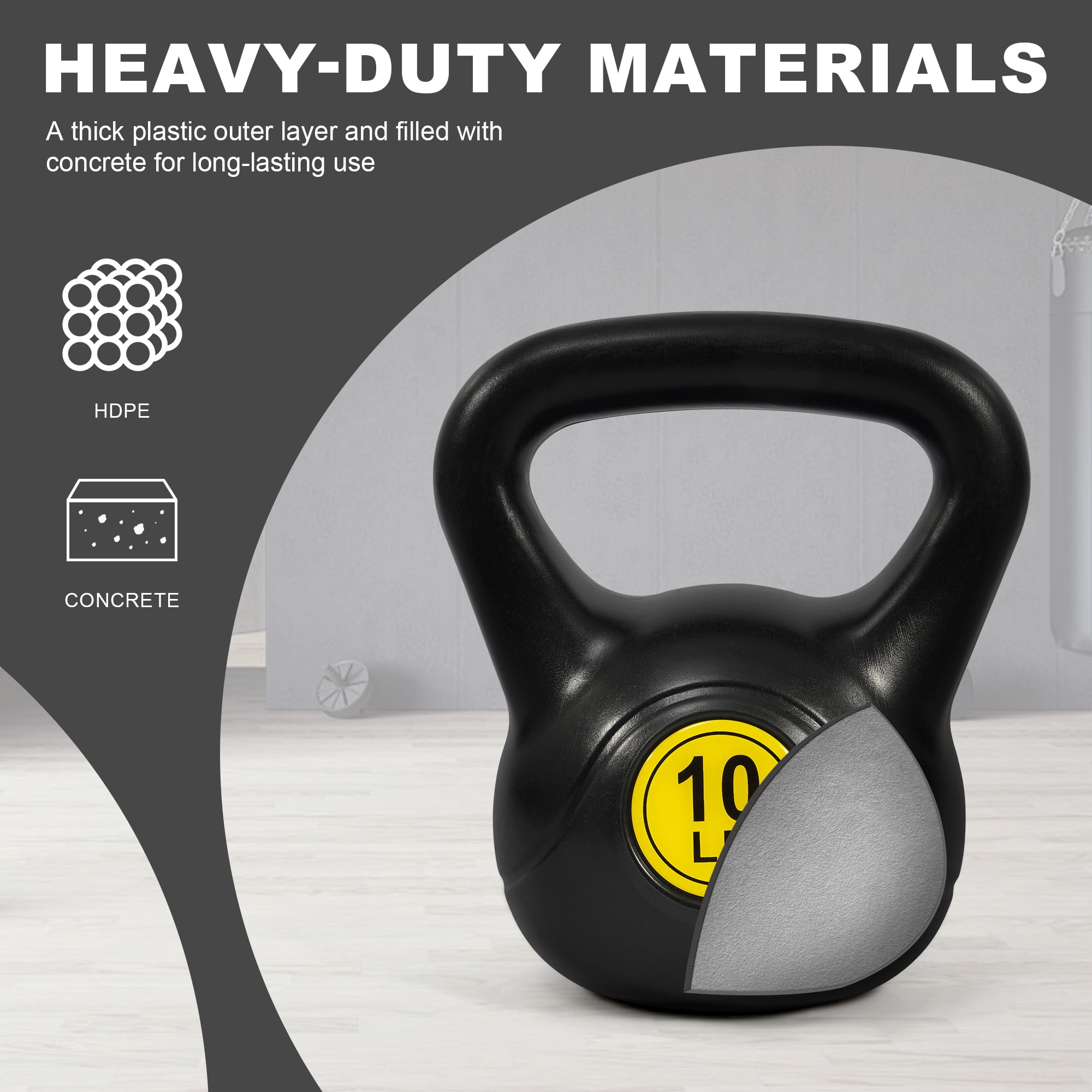 BalanceFrom Wide Grip Kettlebell Exercise Fitness Weight Set, 3-Pieces: 10lb, 15lb and 20lb Kettlebells