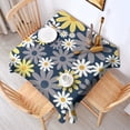thumbnail image 2 of Navy Daisy Flower Pattern Square Tablecloth,Waterproof Square Table Cover,Wipeable Spillproof Washable Table Cover for Home Kitchen Party Decor 52"x52"(132x132cm), 2 of 6