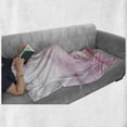 thumbnail image 6 of Seagulls Soft Flannel Fleece Throw Blanket, Sunrise by the Beachside Birds Flying Towards Horizon Watercolor Style, Cozy Plush for Indoor and Outdoor Use, 50" x 70", Pink White, by Ambesonne, 6 of 6