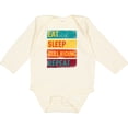 thumbnail image 3 of Inktastic Bull Riding Rodeo Eat Sleep Bull Riding Repeat Boys or Girls Long Sleeve Baby Bodysuit, 3 of 5