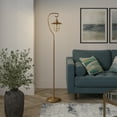 thumbnail image 5 of Henn&Hart 13" Brass Finish Metal/Glass Floor Lamp, 5 of 7
