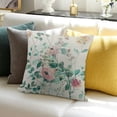 thumbnail image 3 of BANET Watercolor Floral Pillow Covers, Spring Teal Flower Decorative Throw Pillows Farmhouse Floral Pillow Case for Sofa Bedroom Living Room Indoor Outdoor 22x22in, 3 of 5
