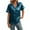 Dark Blue, variant on WREESH Women's Shiny Button Down Shirt Short Sleeve Lapel Collar Business Casual Beach Top