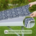 thumbnail image 6 of Blue Pioneer Flower and Paisley Pattern Square Fitted Tablecloth with Elastic Edge,Square Table Cover,Washable Elastic Table Cover for Home Kitchen Party Decor 34"x34", 6 of 6