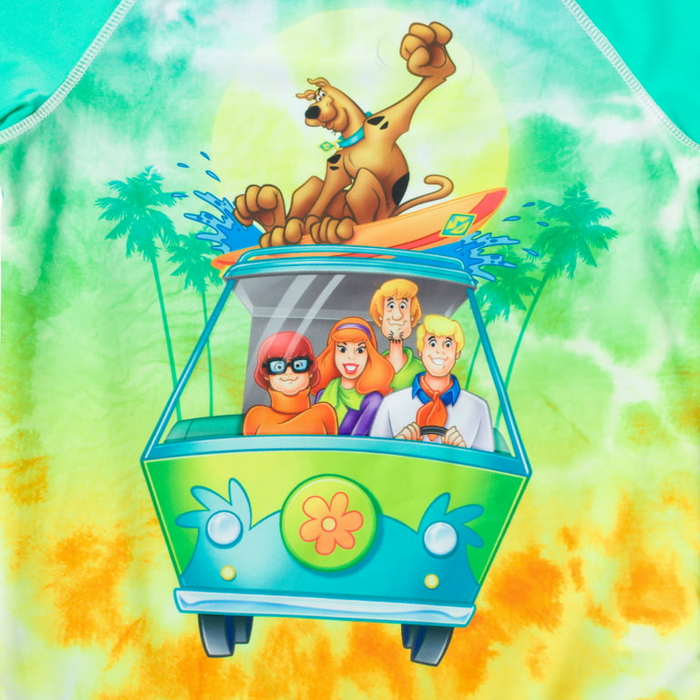 Scooby-Doo Daphne Fred Velma Big Boys Rash Guard and Swim Trunks Outfit Set Multicolor 10-12