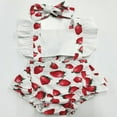 thumbnail image 2 of Newborn Baby Girls Ruffle Sleeve Romper Bodysuit Backless Jumpsuit with Headband One-Piece Outfits Clothes, 2 of 8