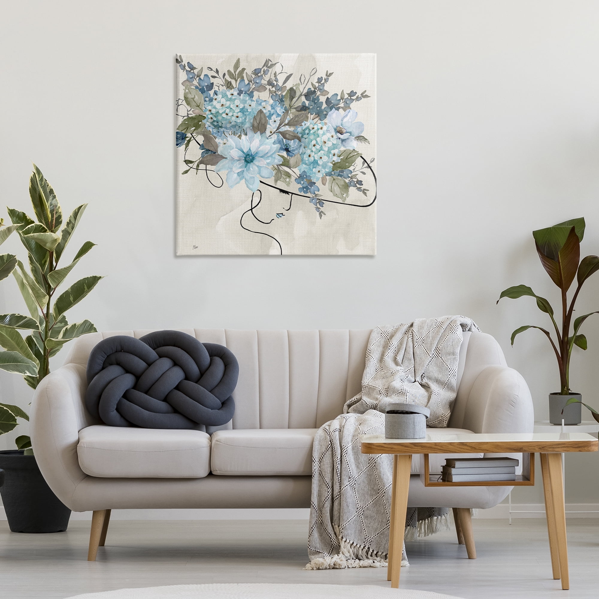 Stupell Industries Floral Fashion Hat Botanical & Floral Painting Gallery Wrapped Canvas Art Print Wall Art, 30 x 30