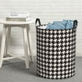 thumbnail image 6 of Uemuo Black and white houndstooth Pattern Circular Laundry Hamper Basket with handles,Collapsible laundry basket,Large capacity laundry hamper,Laundry Organizer-Medium, 6 of 6