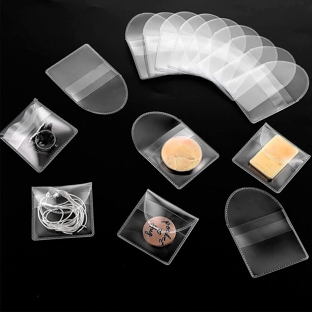 150PC Single Pocket Coin Sleeves Collectors 2.2X2 Inch Clear Plastic Pocket USA